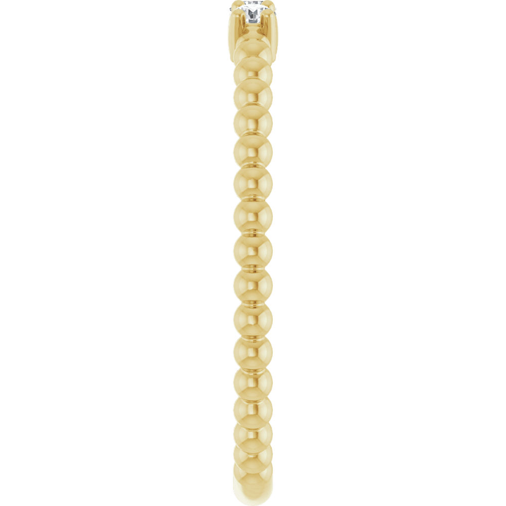 14K Yellow Gold 1/10 CTW Natural Diamond Beaded Ring