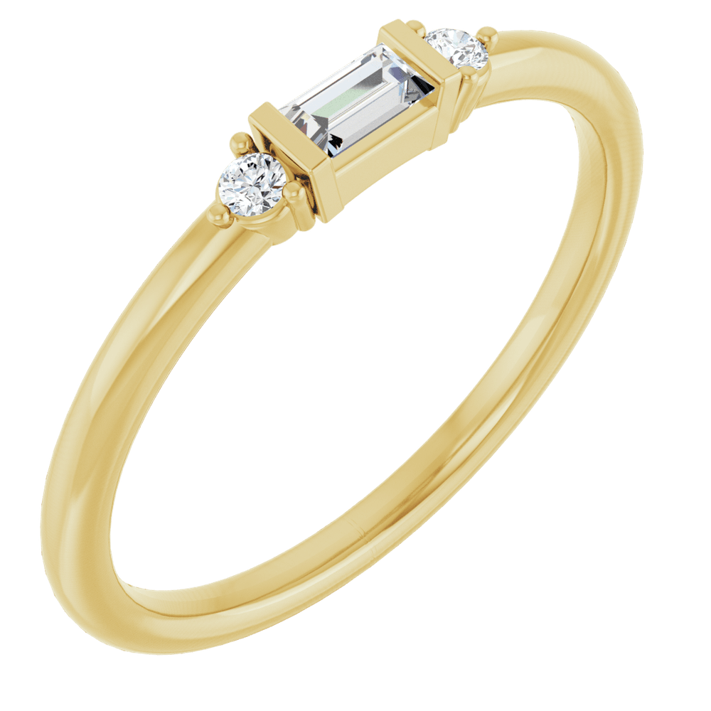 14K Yellow Gold 1/8 CTW Natural Diamond Stackable Ring