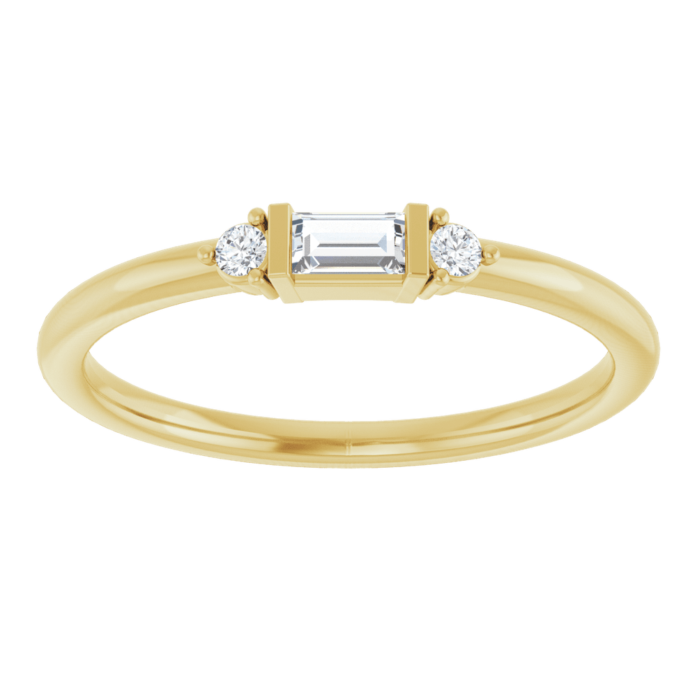 14K Yellow Gold 1/8 CTW Natural Diamond Stackable Ring