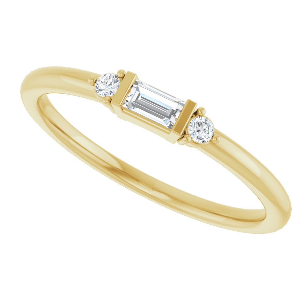 14K Yellow Gold 1/8 CTW Natural Diamond Stackable Ring