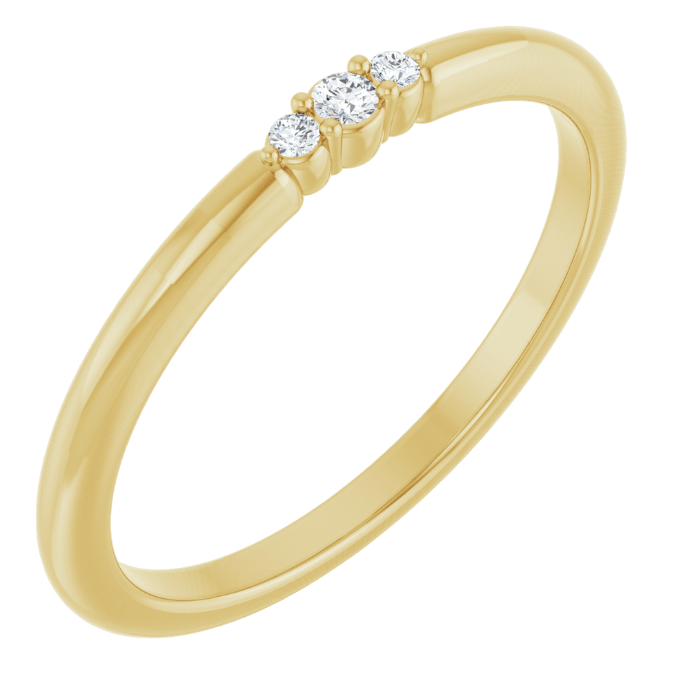 14K Yellow Gold .03 CTW Natural Diamond Stackable Ring