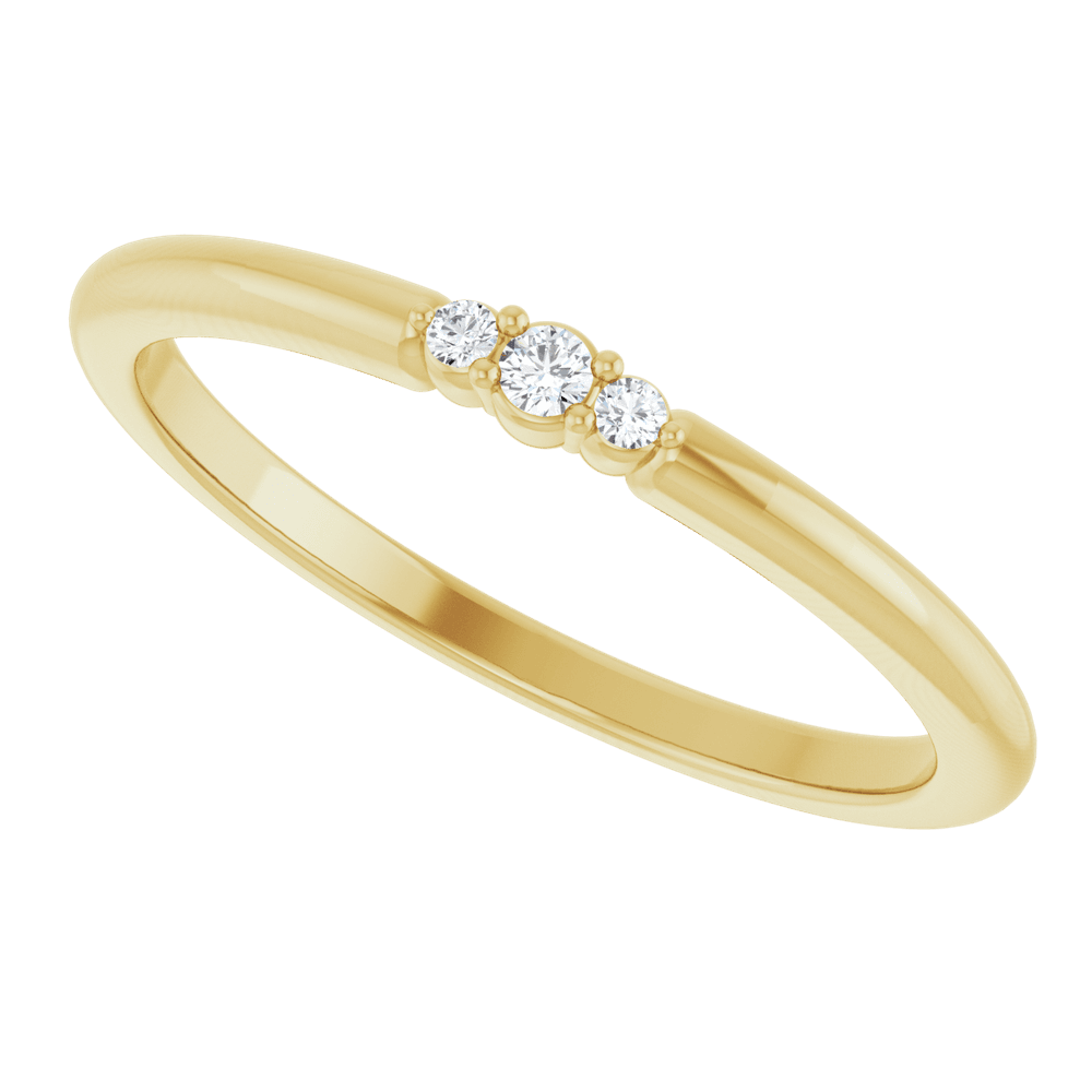 14K Yellow Gold .03 CTW Natural Diamond Stackable Ring