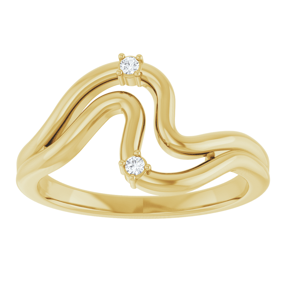 14K Yellow Gold .03 CTW Natural Diamond Ring