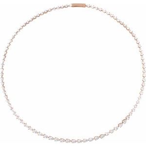 14K Rose 10 CTW Lab-Grown Diamond Line 16" Necklace