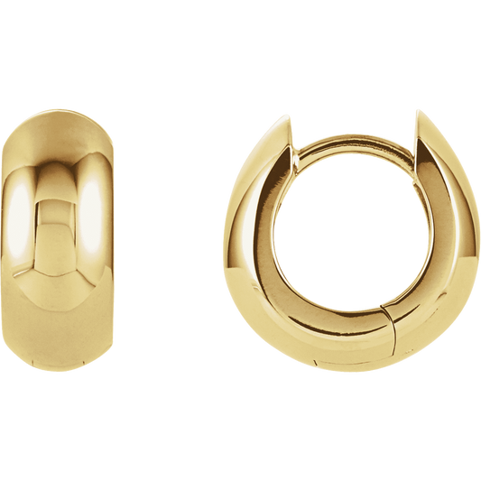 14K Yellow Gold Hinged Hoop Earrings