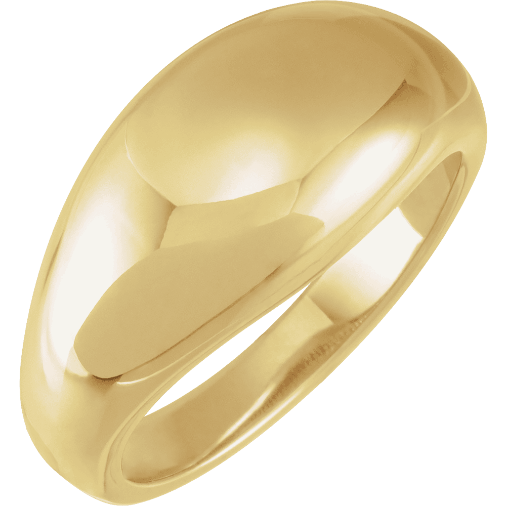 14K Yellow Gold 10 mm Dome Ring