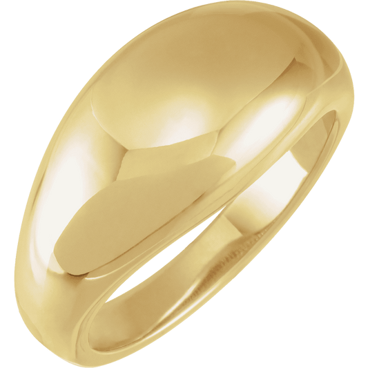 14K Yellow Gold 10 mm Dome Ring