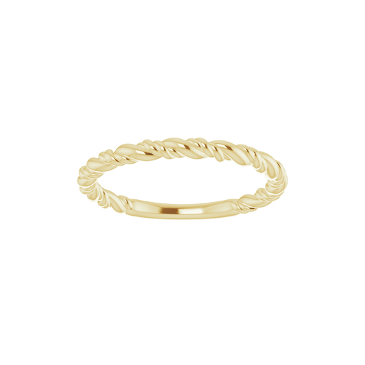 14K Yellow Gold Stackable Rope Ring