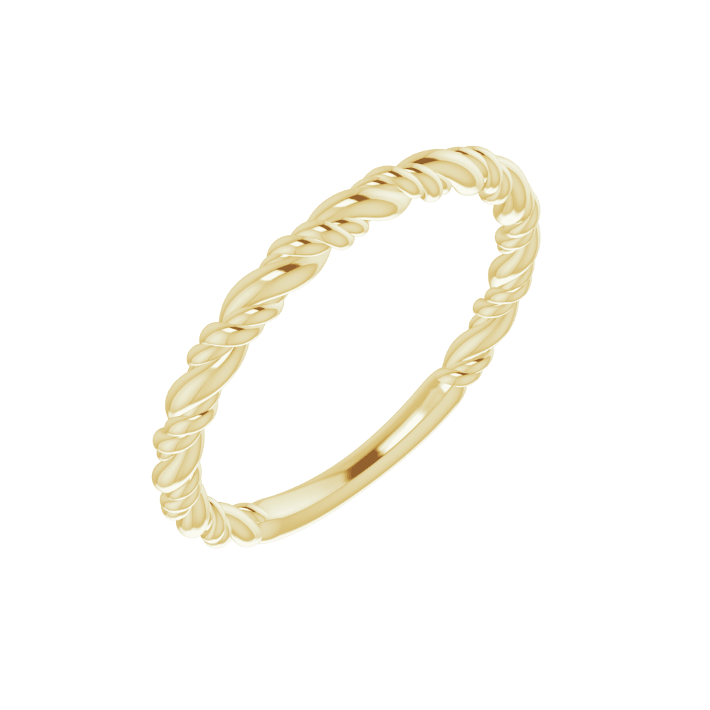 14K Yellow Gold Stackable Rope Ring