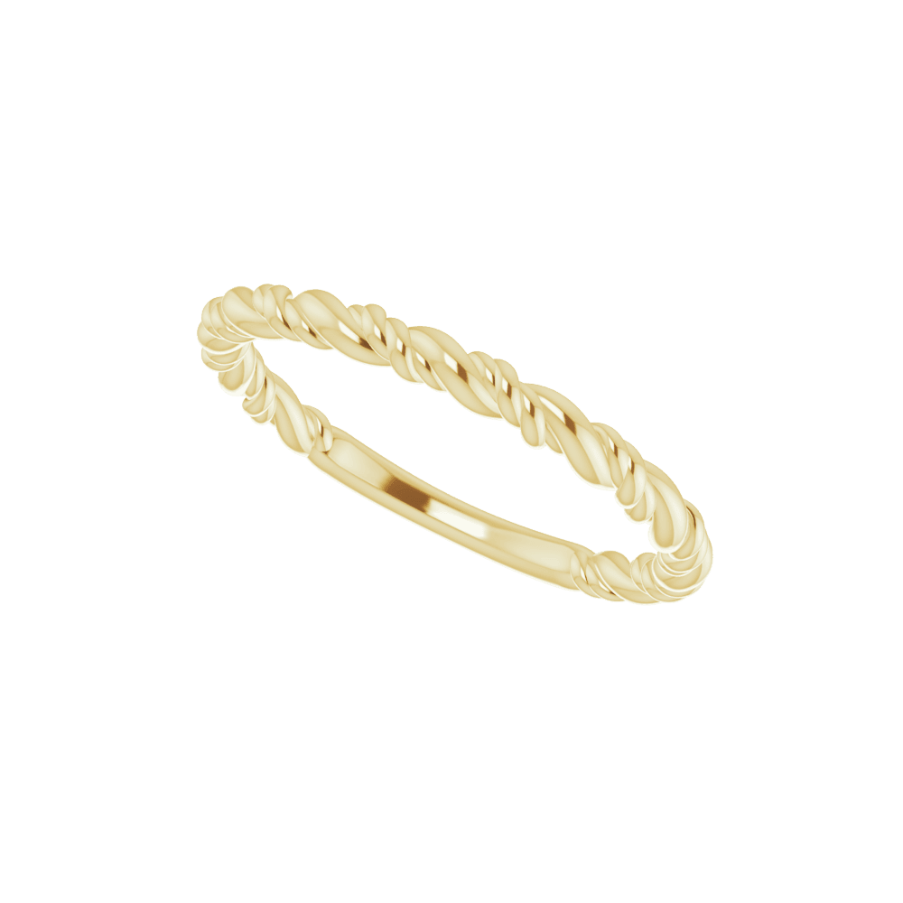 14K Yellow Gold Stackable Rope Ring