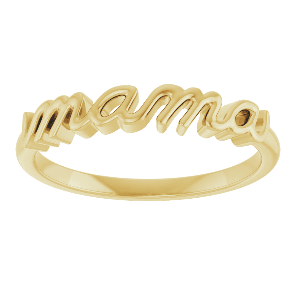 14K Yellow Gold Mama Ring