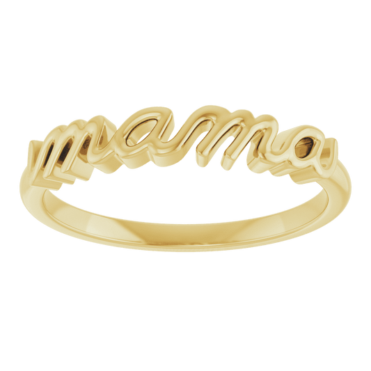 14K Yellow Gold Mama Ring