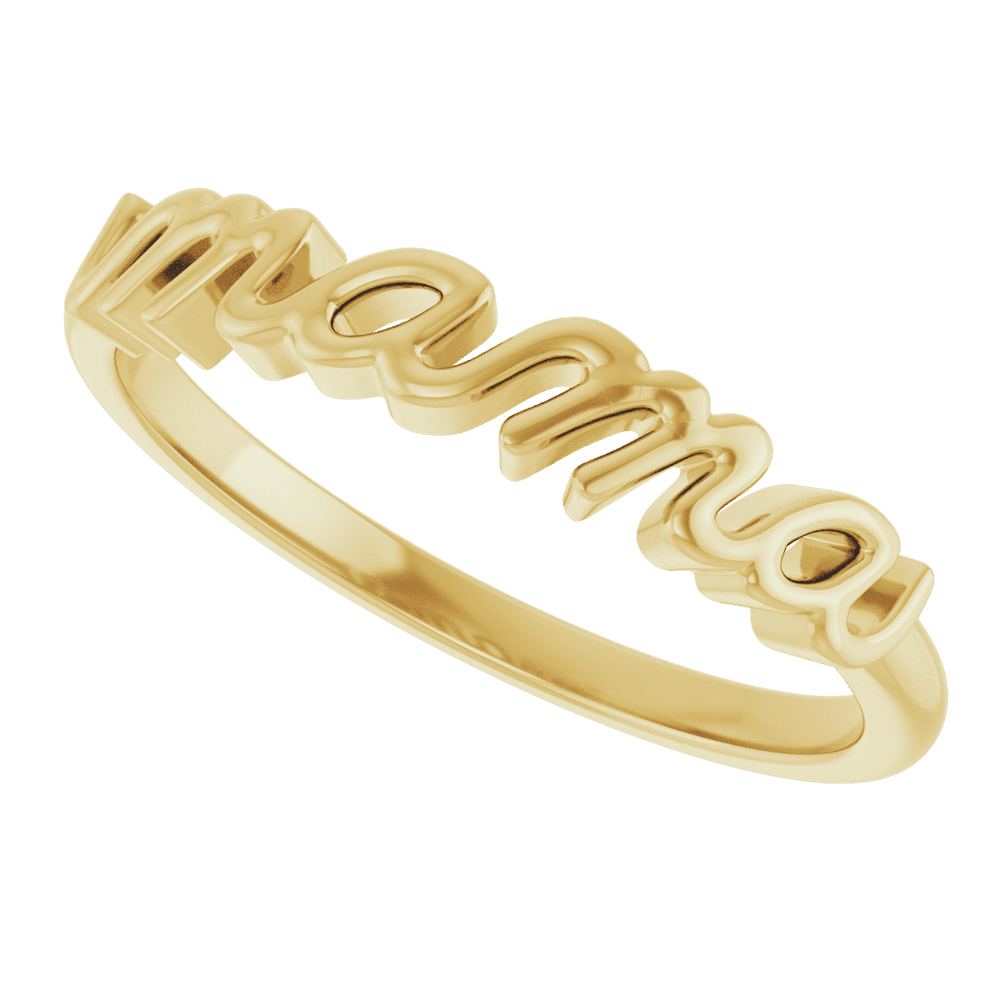 14K Yellow Gold Mama Ring