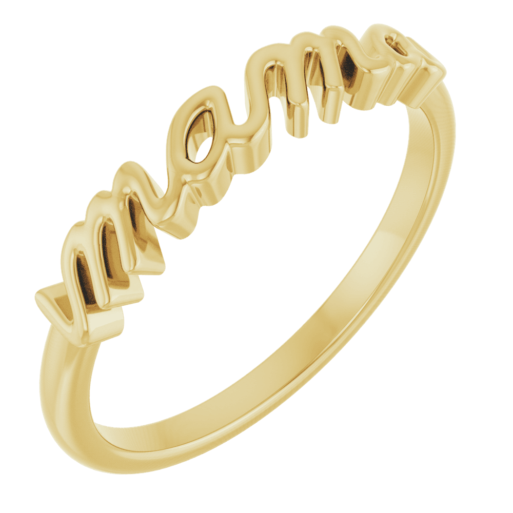 14K Yellow Gold Mama Ring