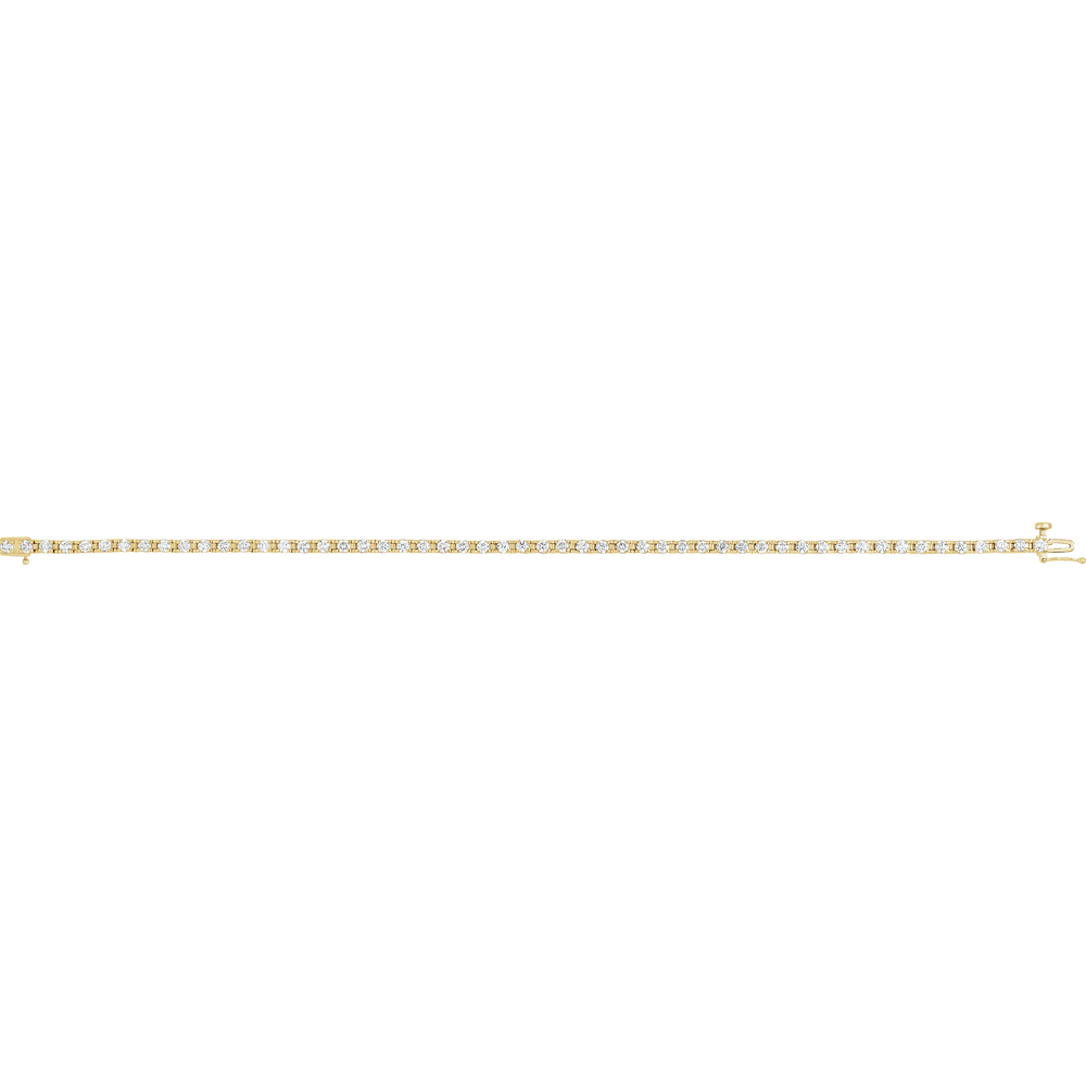 14K Yellow Gold 2 1/8 CTW Natural Diamond Line 7" Bracelet