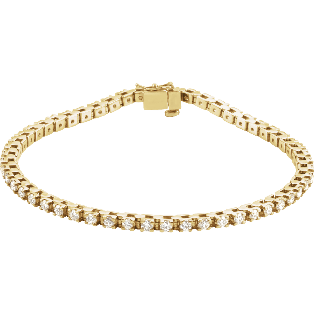 14K Yellow Gold 2 1/8 CTW Natural Diamond Line 7" Bracelet