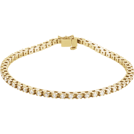 14K Yellow Gold 2 1/8 CTW Natural Diamond Line 7" Bracelet