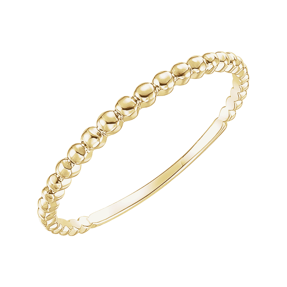 14K Yellow Gold Stackable Bead Ring