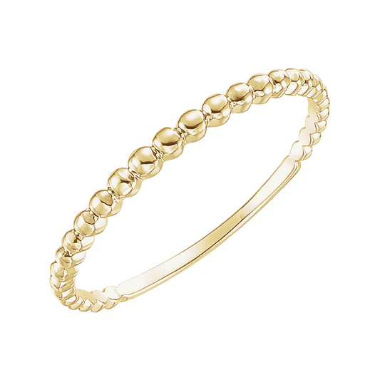 14K Yellow Gold Stackable Bead Ring