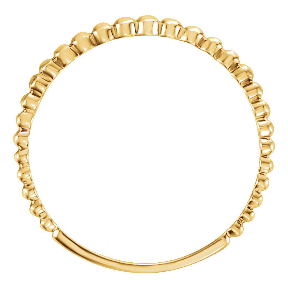 14K Yellow Gold Stackable Bead Ring