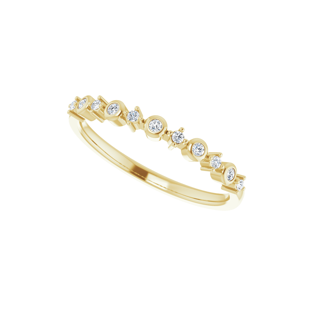 14K Yellow Gold 1/10 CTW Natural Diamond Ring