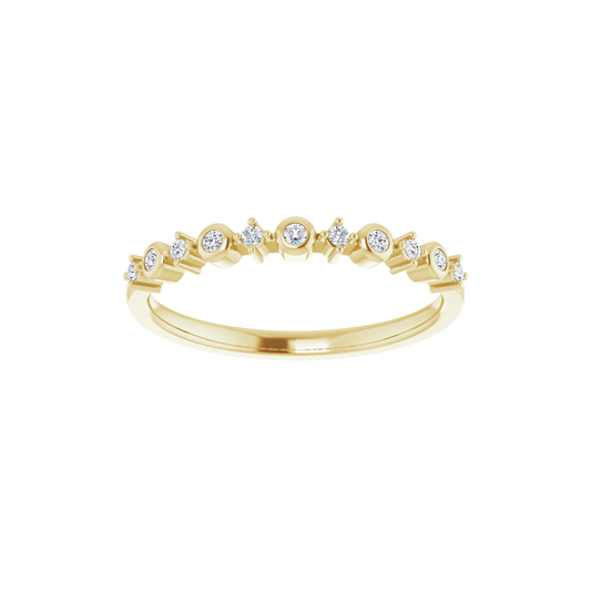 14K Yellow Gold 1/10 CTW Natural Diamond Ring