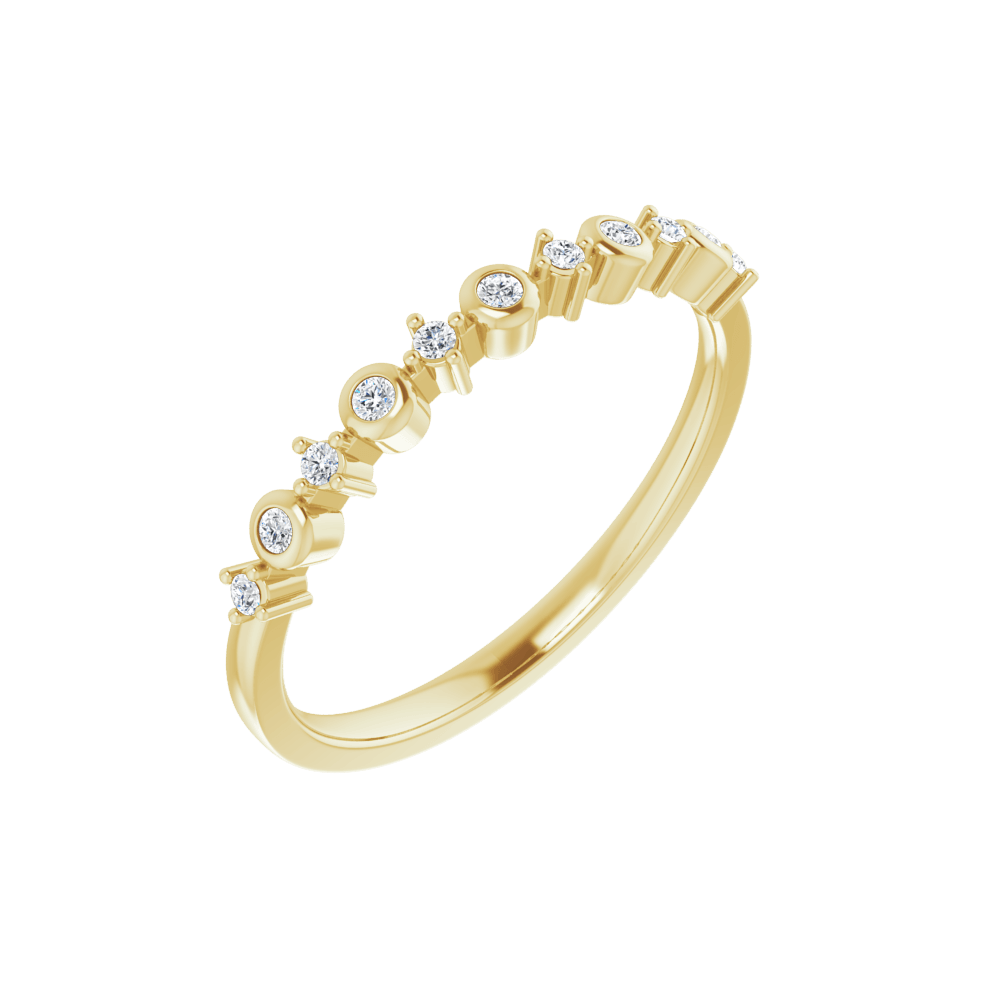 14K Yellow Gold 1/10 CTW Natural Diamond Ring