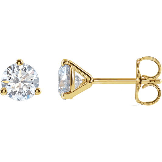 14K Yellow Gold 1 CTW Lab-Grown Diamond Stud Earrings