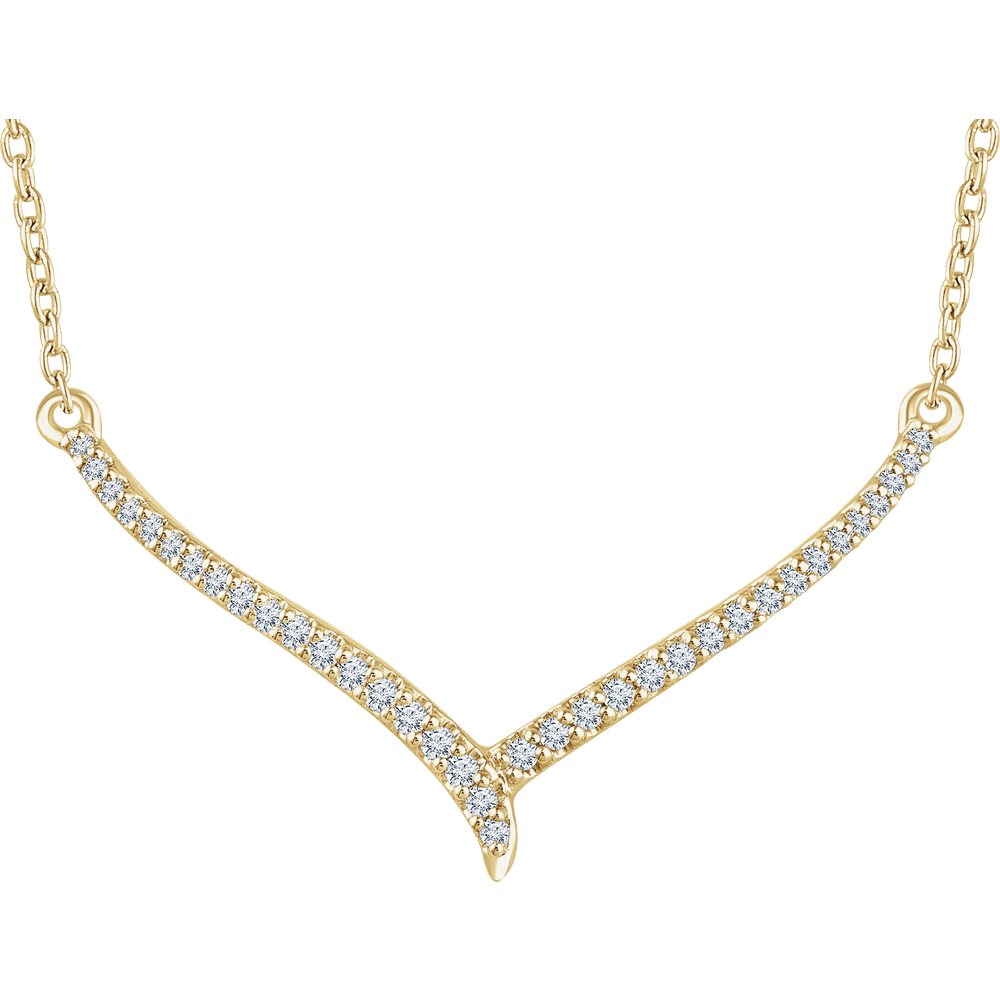 14K Yellow Gold 1/6 CTW Diamond Necklace