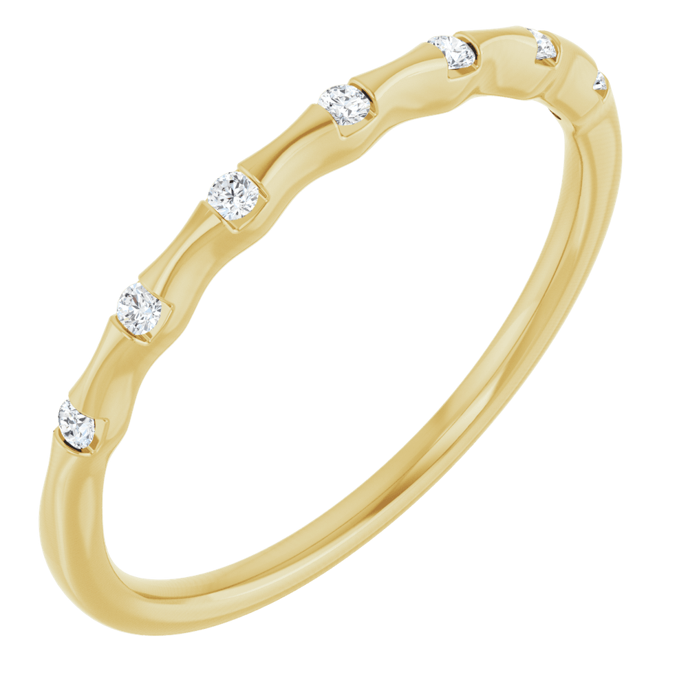 14K Yellow Gold .06 CTW Natural Diamond Stackable Ring