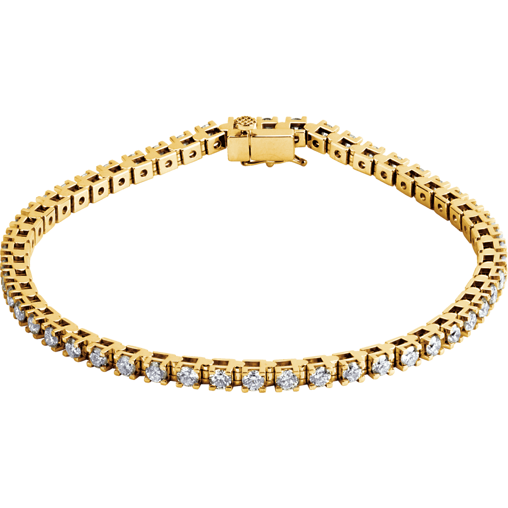 14K Yellow Gold 3 1/2 CTW Natural Diamond Line 7 1/4" Bracelet