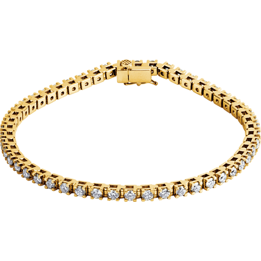 14K Yellow Gold 3 1/2 CTW Natural Diamond Line 7 1/4" Bracelet