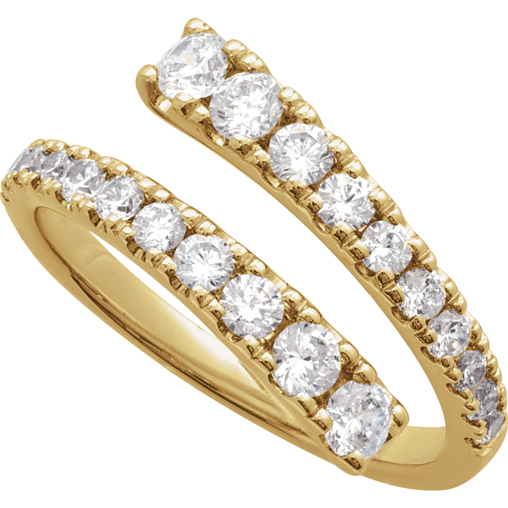 14K Yellow Gold 9/10 CTW Lab-Grown Diamond Bypass Ring