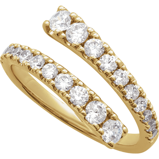 14K Yellow Gold 9/10 CTW Lab-Grown Diamond Bypass Ring