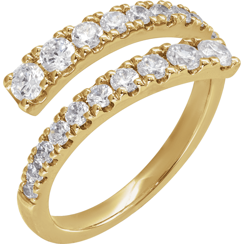 14K Yellow Gold 9/10 CTW Lab-Grown Diamond Bypass Ring