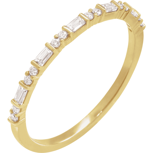 14K Yellow Gold 1/5 CTW Natural Diamond Stackable Ring