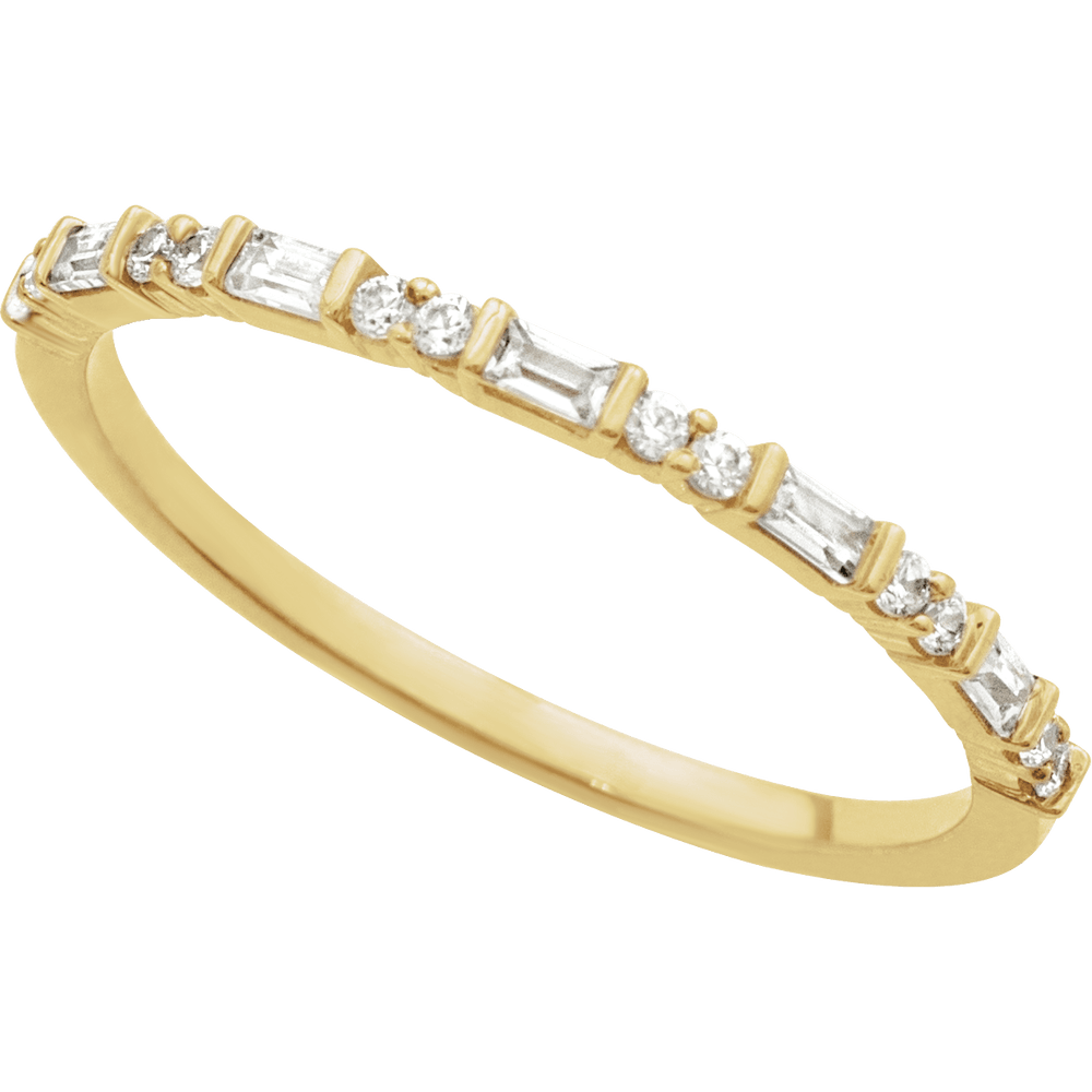 14K Yellow Gold 1/5 CTW Natural Diamond Stackable Ring