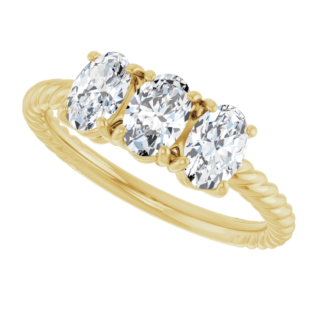 14K Yellow Gold 3 CTW Lab-Grown Diamond Three-Stone Ring