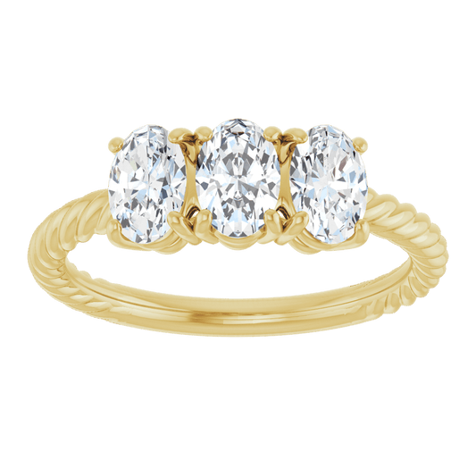 14K Yellow Gold 3 CTW Lab-Grown Diamond Three-Stone Ring