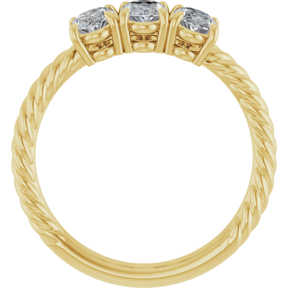 14K Yellow Gold 3 CTW Lab-Grown Diamond Three-Stone Ring