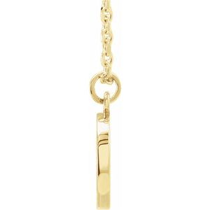 14K Yellow Gold Peace Symbol Necklace