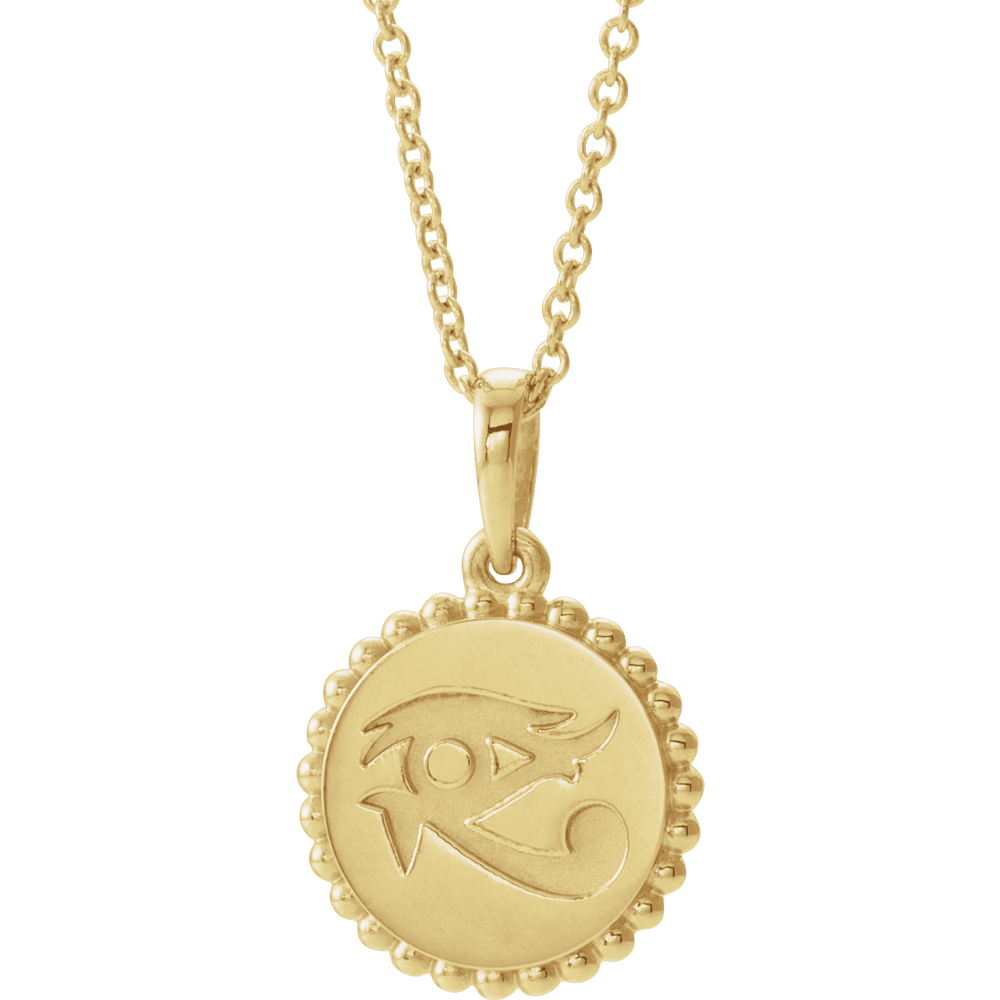 14K Yellow Gold Eye of Horus Necklace