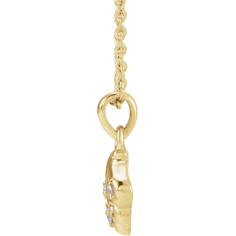 14K Yellow Gold .03 CTW Diamond Seashell Necklace