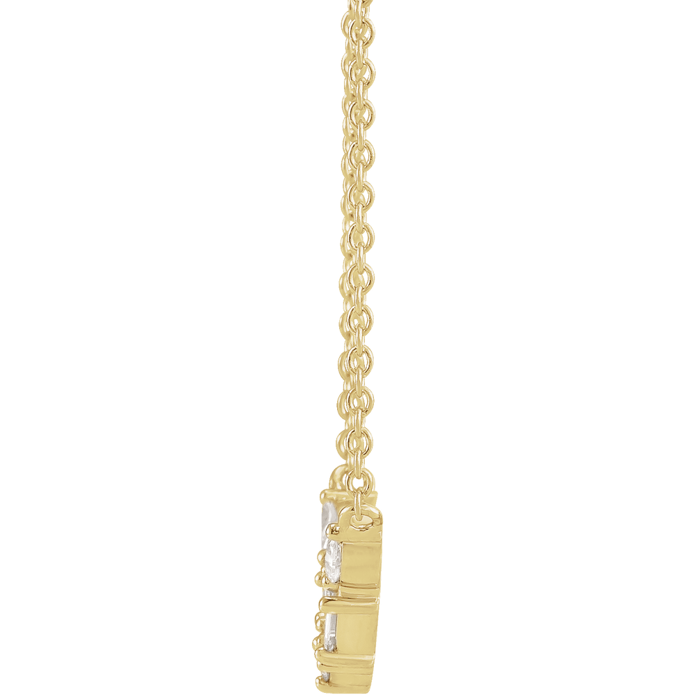 14K Yellow Gold 1/6 CTW Diamond V Necklace