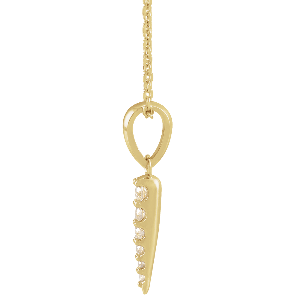 14K Yellow Gold 1/10 CTW Diamond Spike Necklace