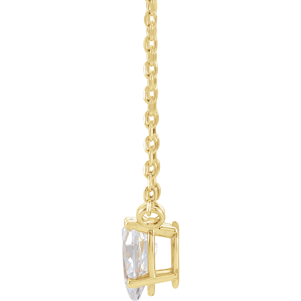 14K Yellow Gold 1/3 CT Natural Diamond Solitaire Necklace