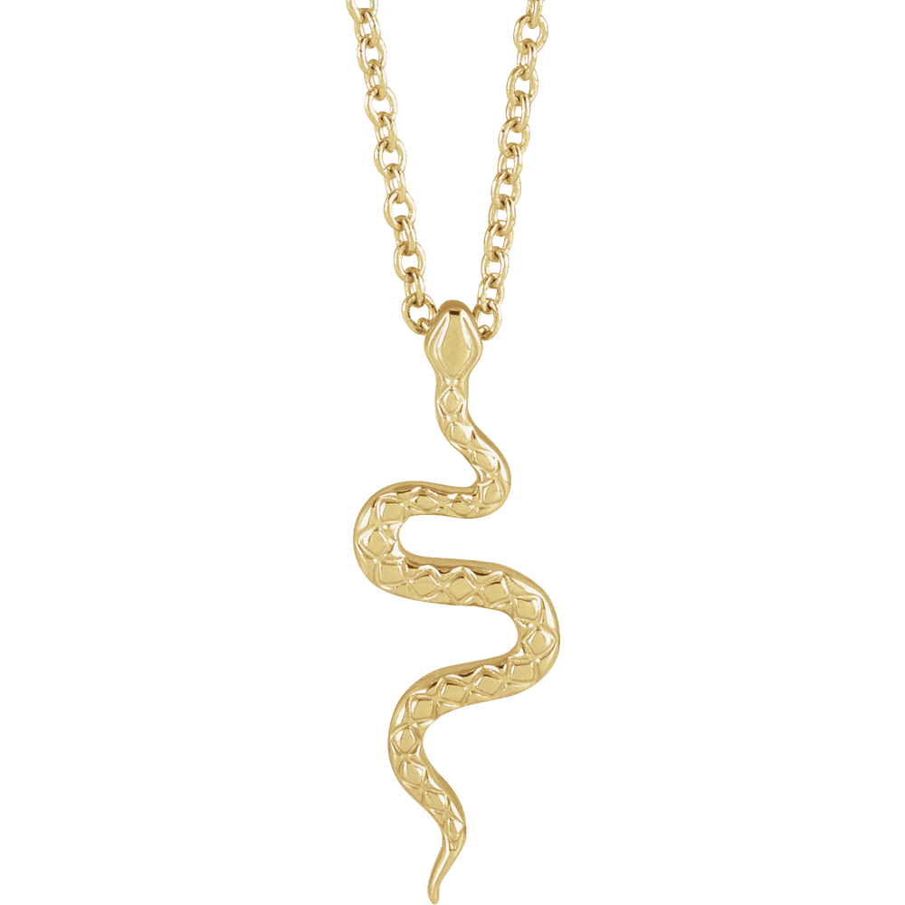 14K Yellow Gold 19.5x6.7 mm Snake Necklace