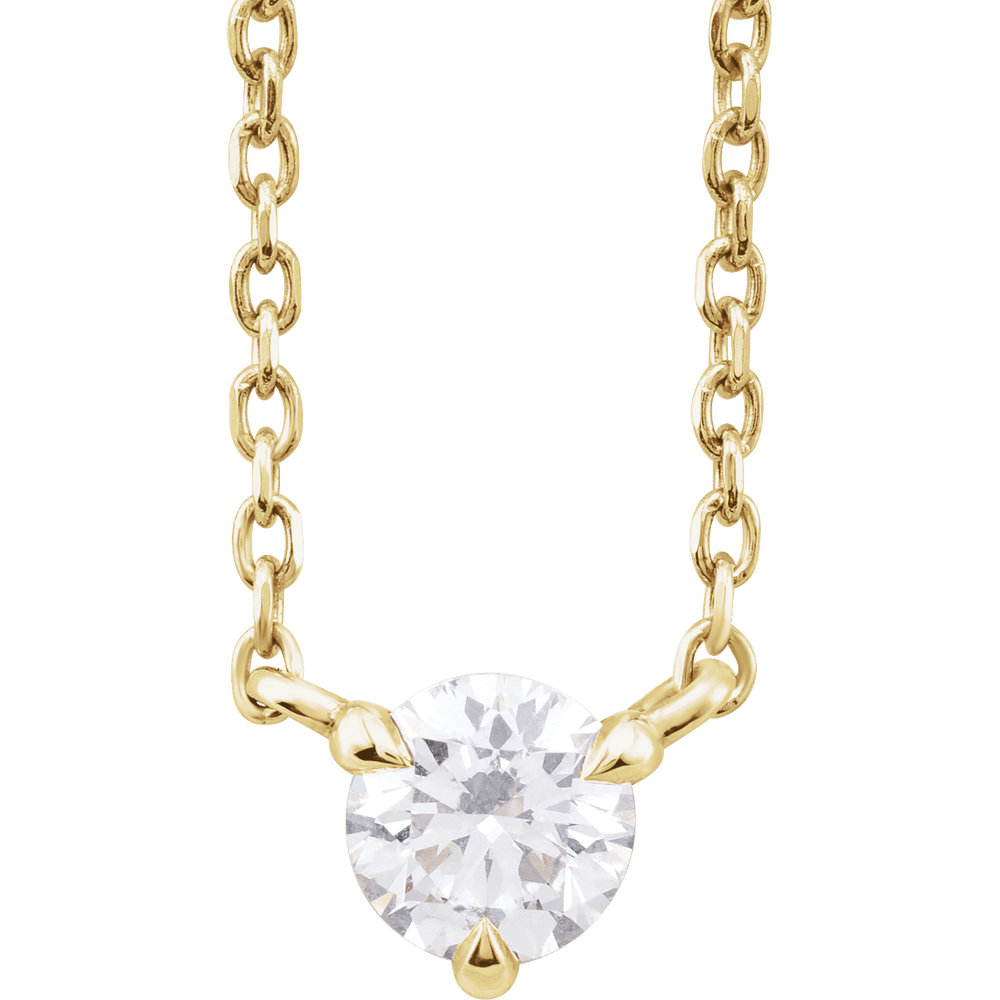 14K Yellow Gold 1/5 CTW Natural Diamond Solitaire Necklace