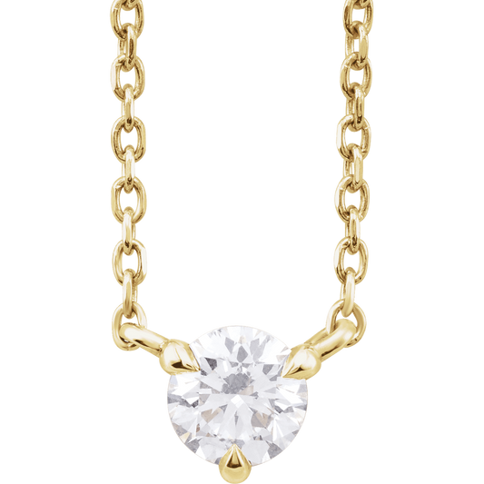 14K Yellow Gold 1/5 CTW Natural Diamond Solitaire Necklace