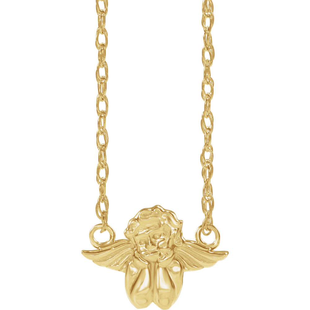 14K Yellow Gold Cherub Necklace